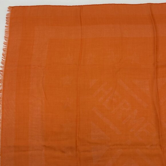 Authentic HERMES Stole Scarf Orange Cashmere #36634613 - Picture 5 of 12